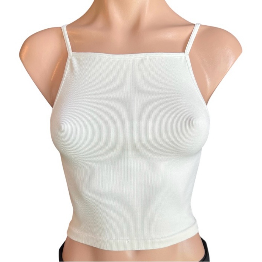Free People Movement Tighten Up Keyhole Long Tank Top Cream Color NWOT